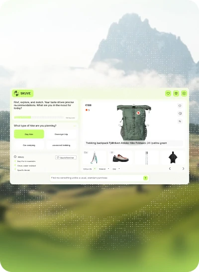 Outdoor ecommerce interface