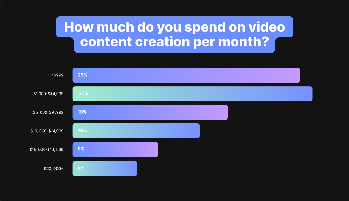 How much do you spend on video content creation per month?