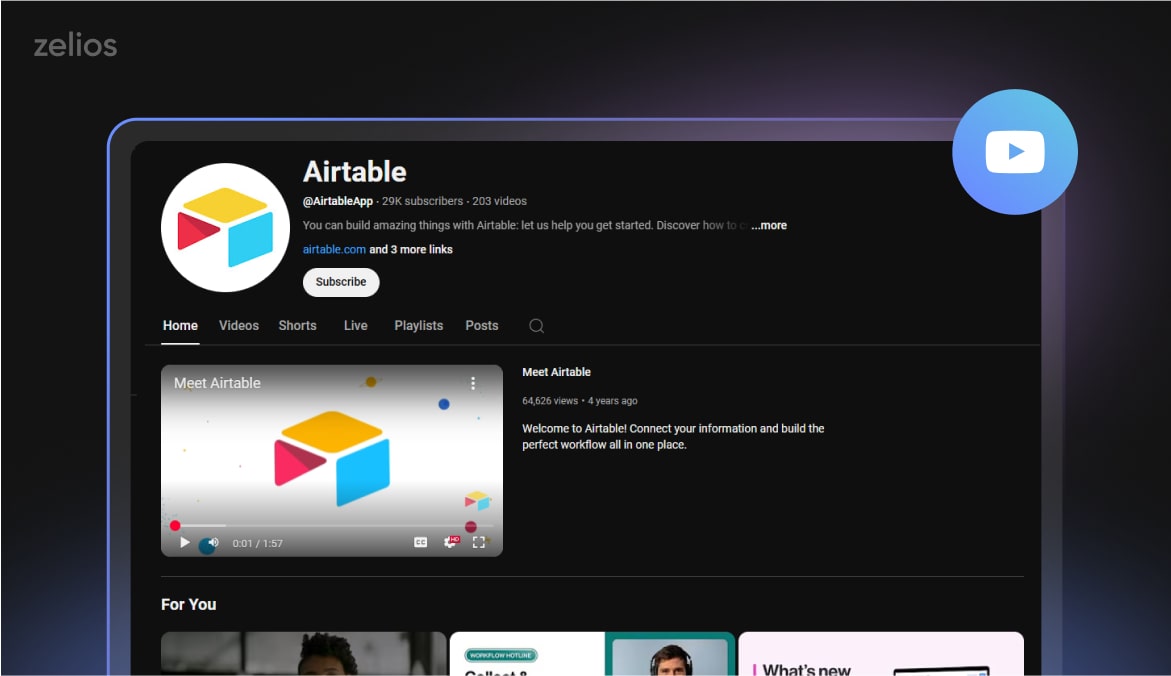 Airtable marketing strategy for YouTube