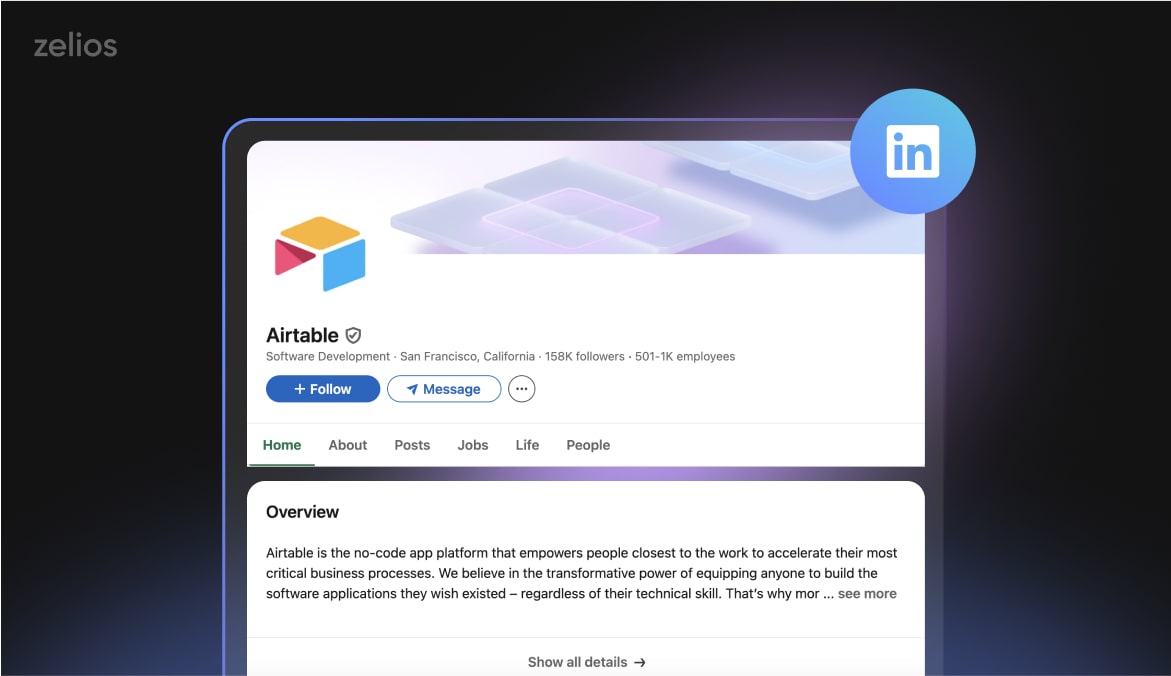 AirTable's video marketing strategy for LinkedIn
