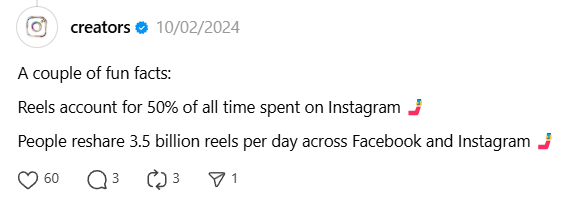 Meta official account in Threads