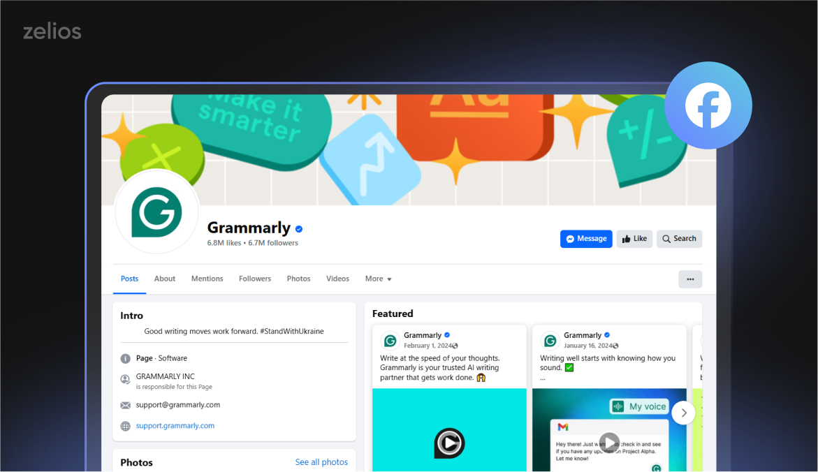 Grammarly's Facebook video strategy