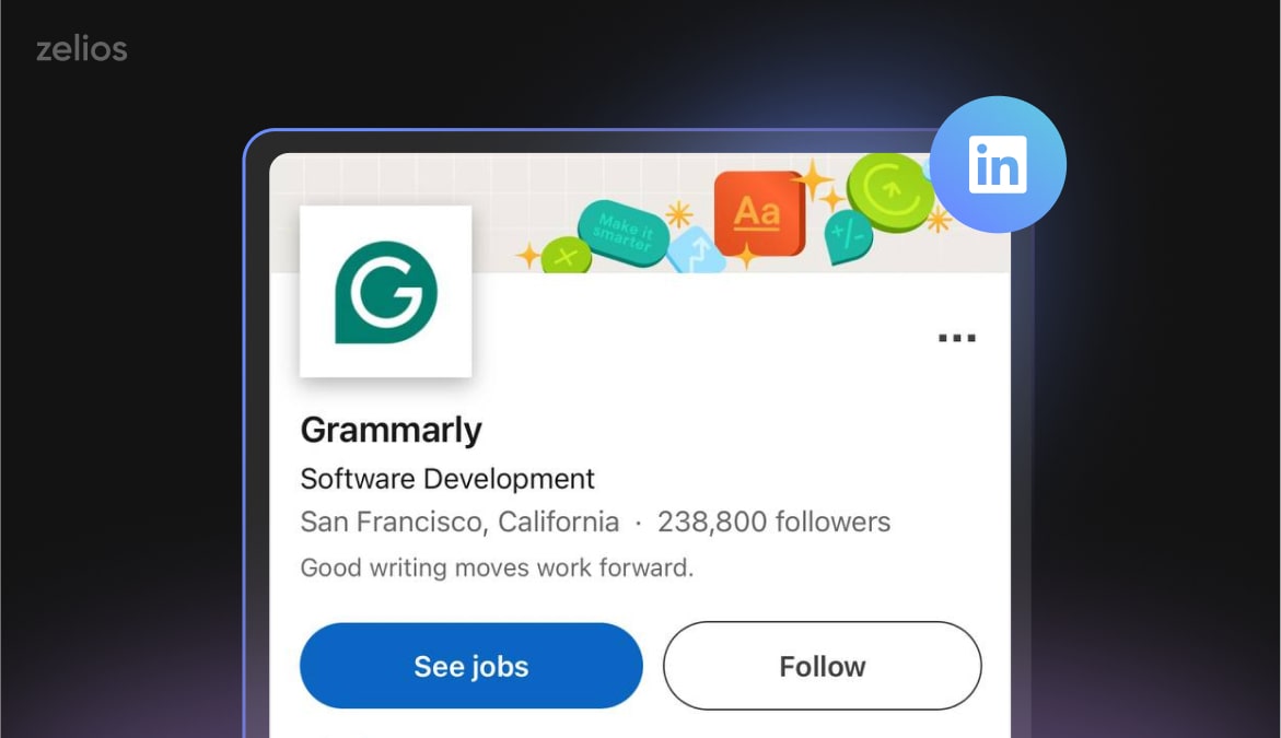 Grammarly official LinkedIn account