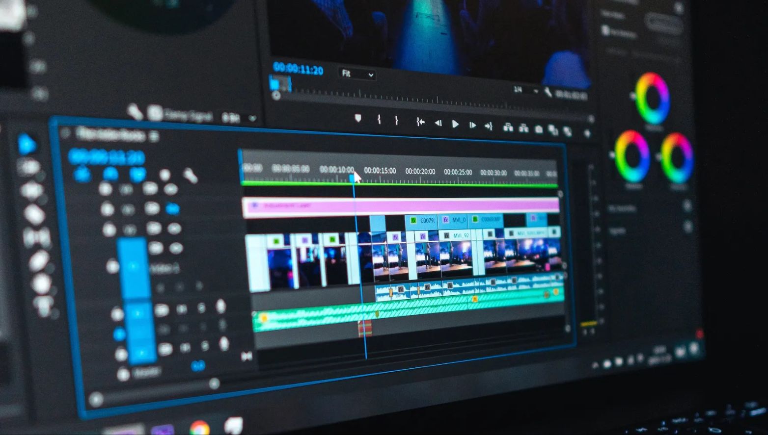 The post production stage in video editing process