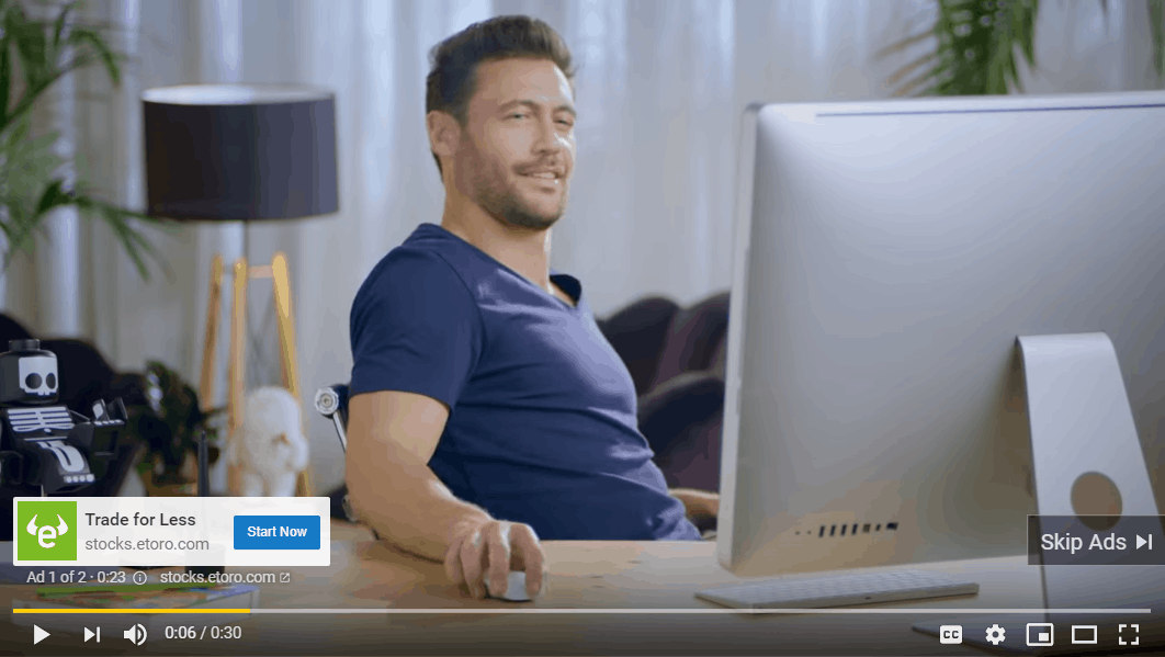 YouTube Pre-roll advertising example