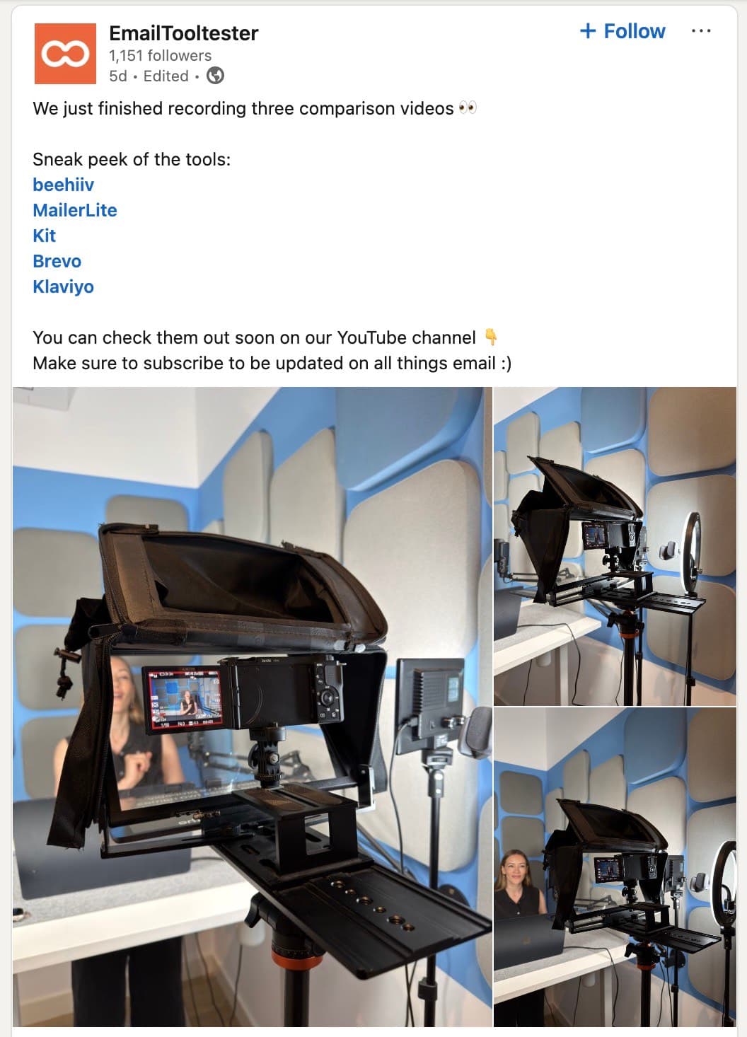 Product comparison video example
