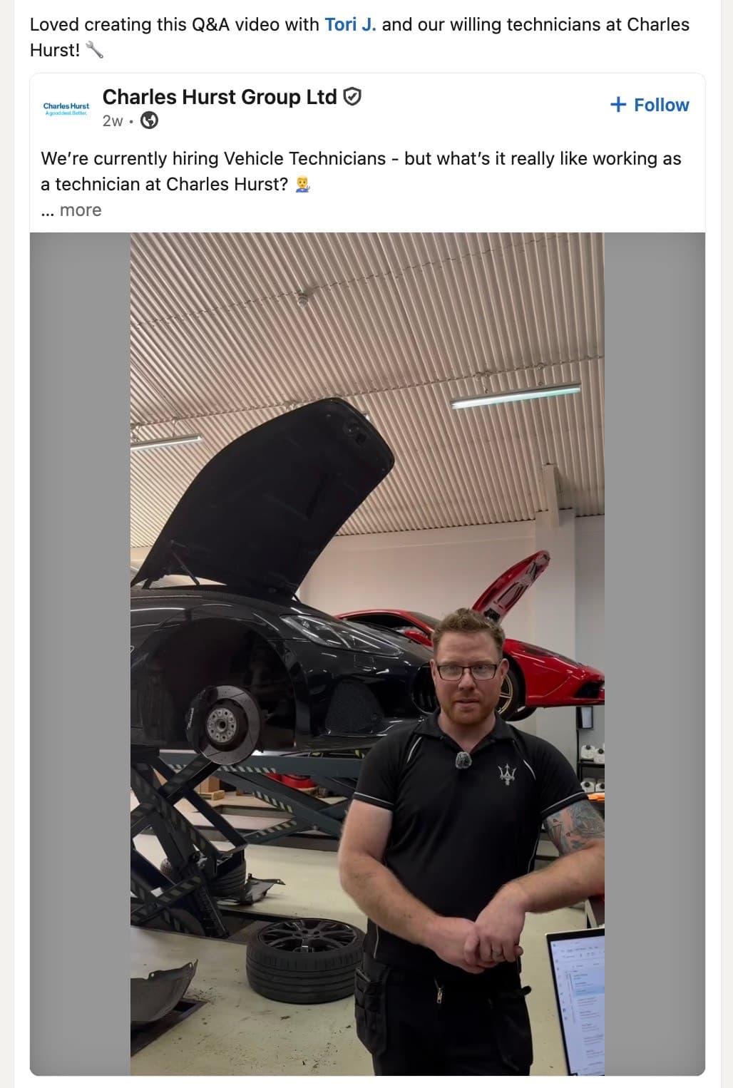 Question and answers video example on LinkedIn feed